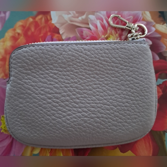 Kate Spade Leather Pouch With Clasp Cozy Grey New Without Tag - Picture 2 of 6